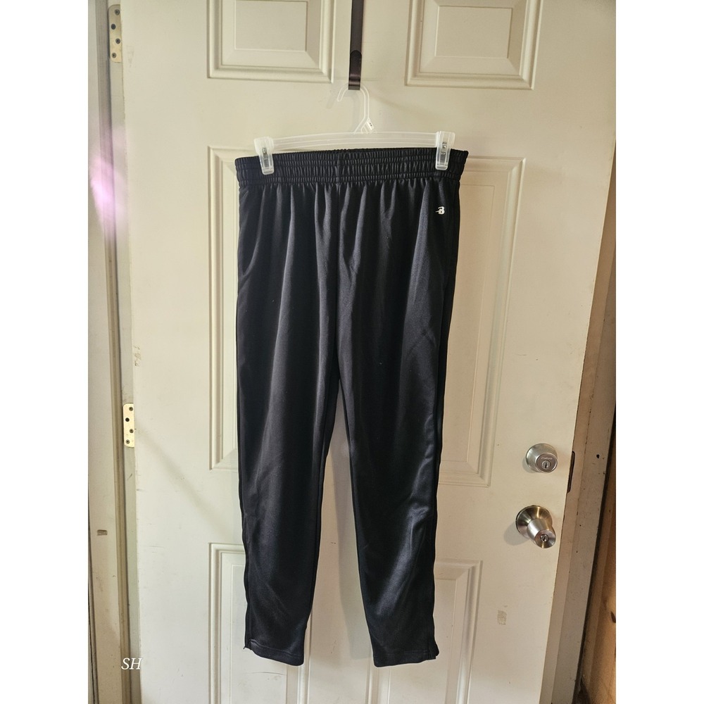 Badger Sport Women's XL Black Athletic Track Pants Elastic Waist‎ Tapered...